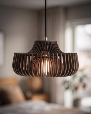 Orzechowa lampa wisząca Kengo w stylu Japandi Smaga Wonderland