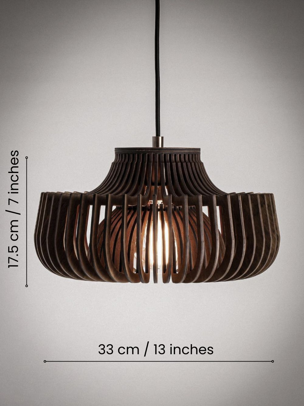 Drewniana Lampa Wisząca Ażurowa Kengo Orzech - Image 4