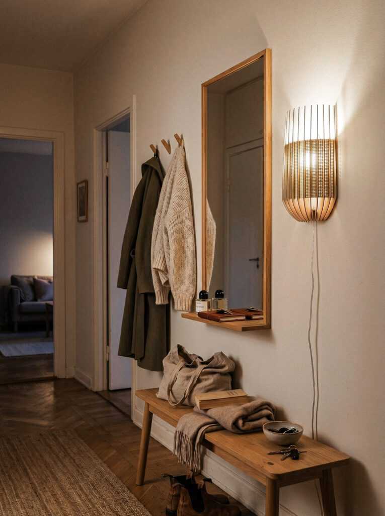 lampa w przedpokoju, kinkiet bez wiercenia