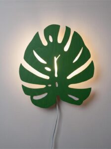 Green monstera wall lamp urban jungle lighting design