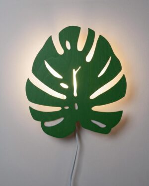 Green monstera wall lamp urban jungle lighting design